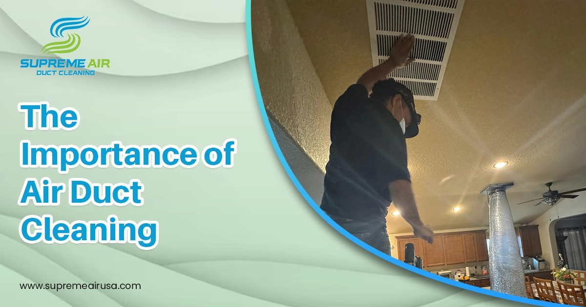 An infographic about the importance of air duct cleaning for allergy relief in San Antonio shows technicians inspecting the ducts. 
