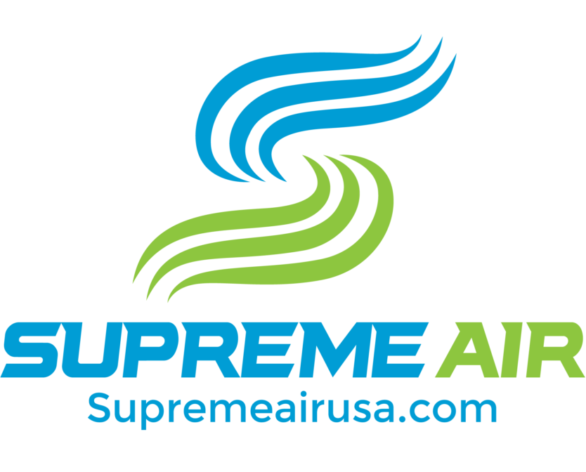 Professional dryer vent cleaning services from Supreme Air. An image that shows their company logo.